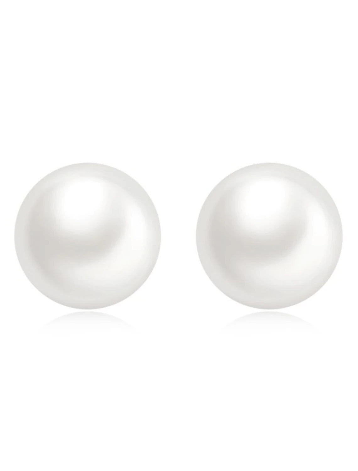 Wholesale Women's White Freshwater Pearl Stud Earrings Fine Jewelry Classic Precious Stylish Simple S925 Sterling Silver Earrings Jewelry White For Wedding Engagement 1 Pair